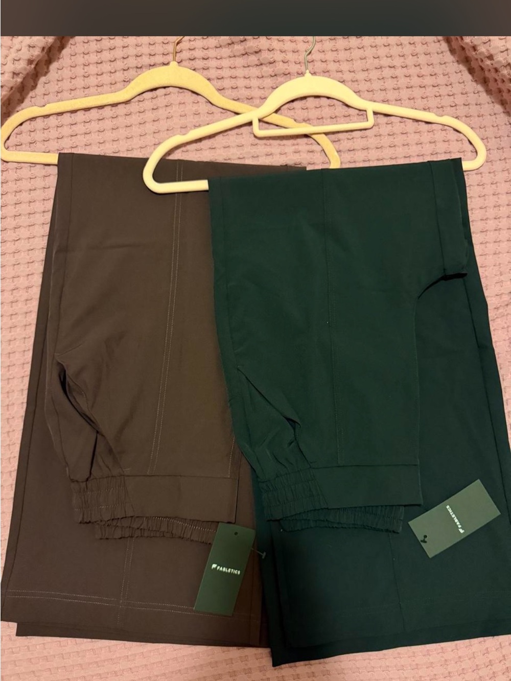 2 Fabletics Women's Downtown Wide Leg pants in Maroon and Black